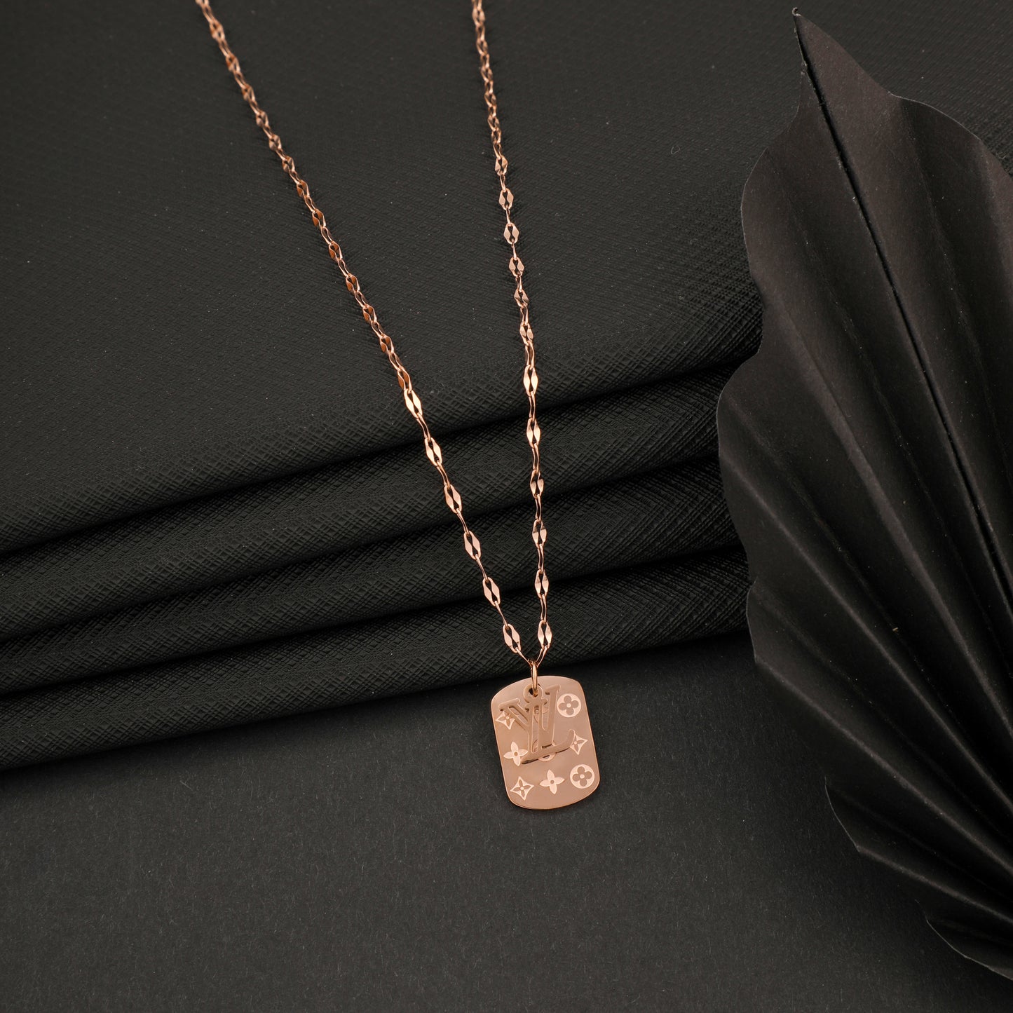 Army Tag Pedant Silver Rosegold Necklace