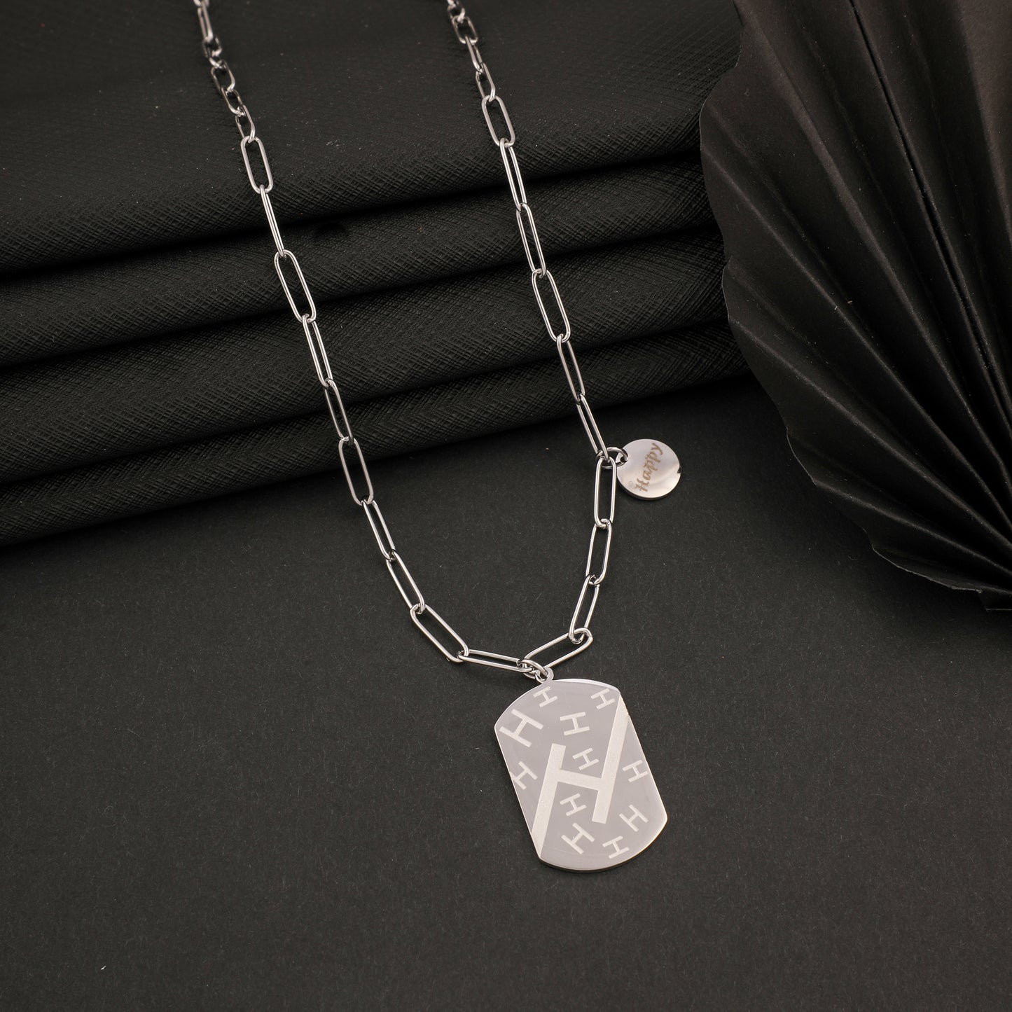 H PEDANT SILVER NECKLACE