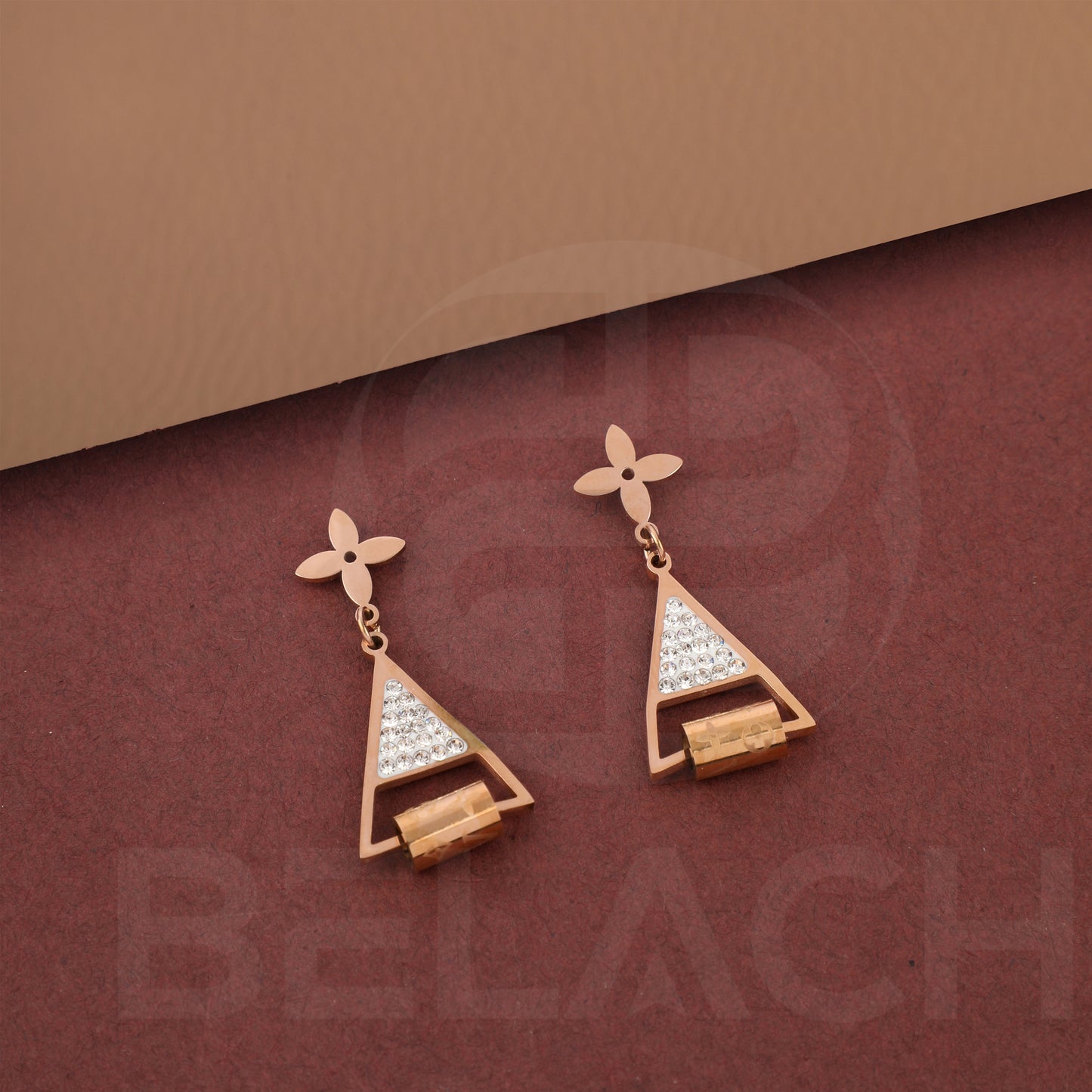 Rosegold Plated Luxuries Diamond Earrings GPER002