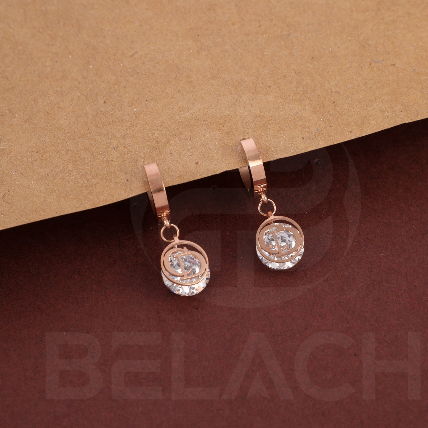 Rosegold Plated Luxuries Diamond Earrings GPER011