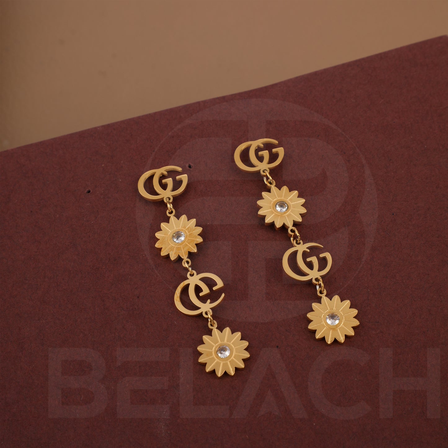 Gold Plated Luxuries Diamond Earrings GPER019