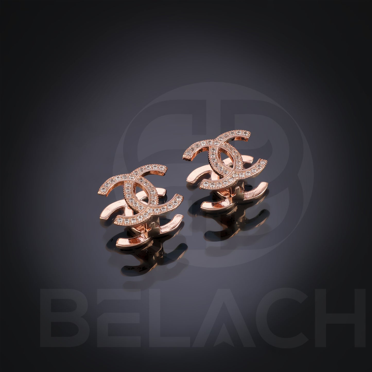RoseGold Plated Luxuries Diamond Earrings GPER025