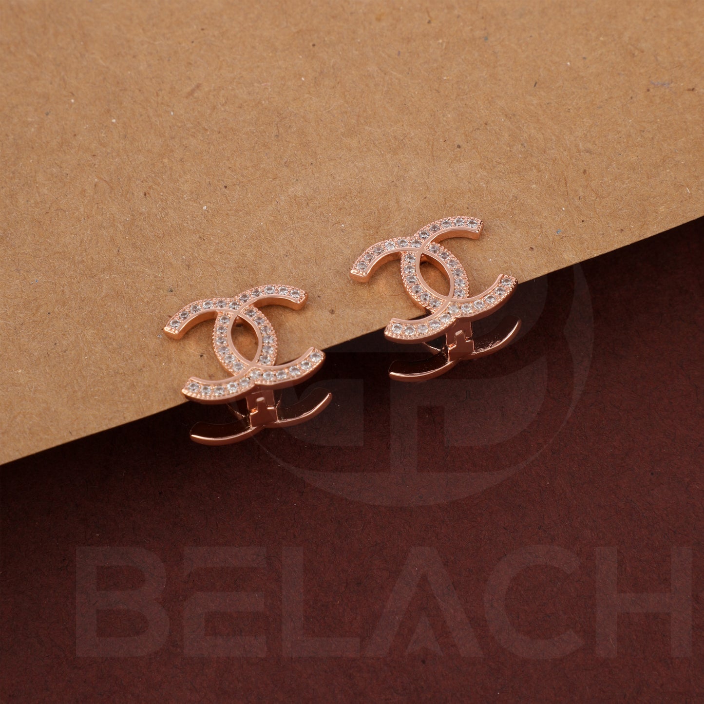 RoseGold Plated Luxuries Diamond Earrings GPER025