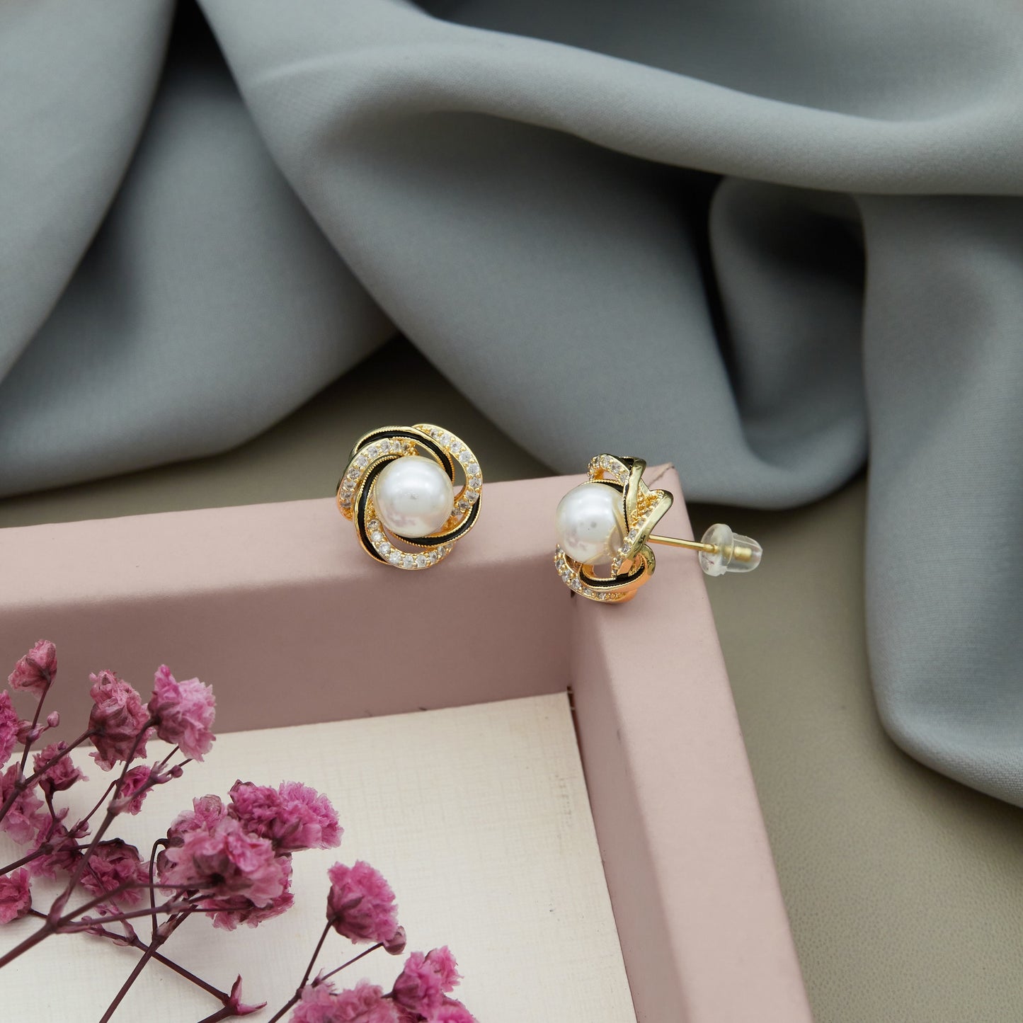 Gold Plated Luxuries Diamond Earrings GPER041