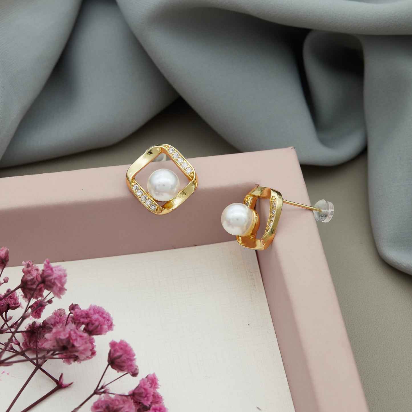 Gold Plated Luxuries Diamond Earrings GPER042