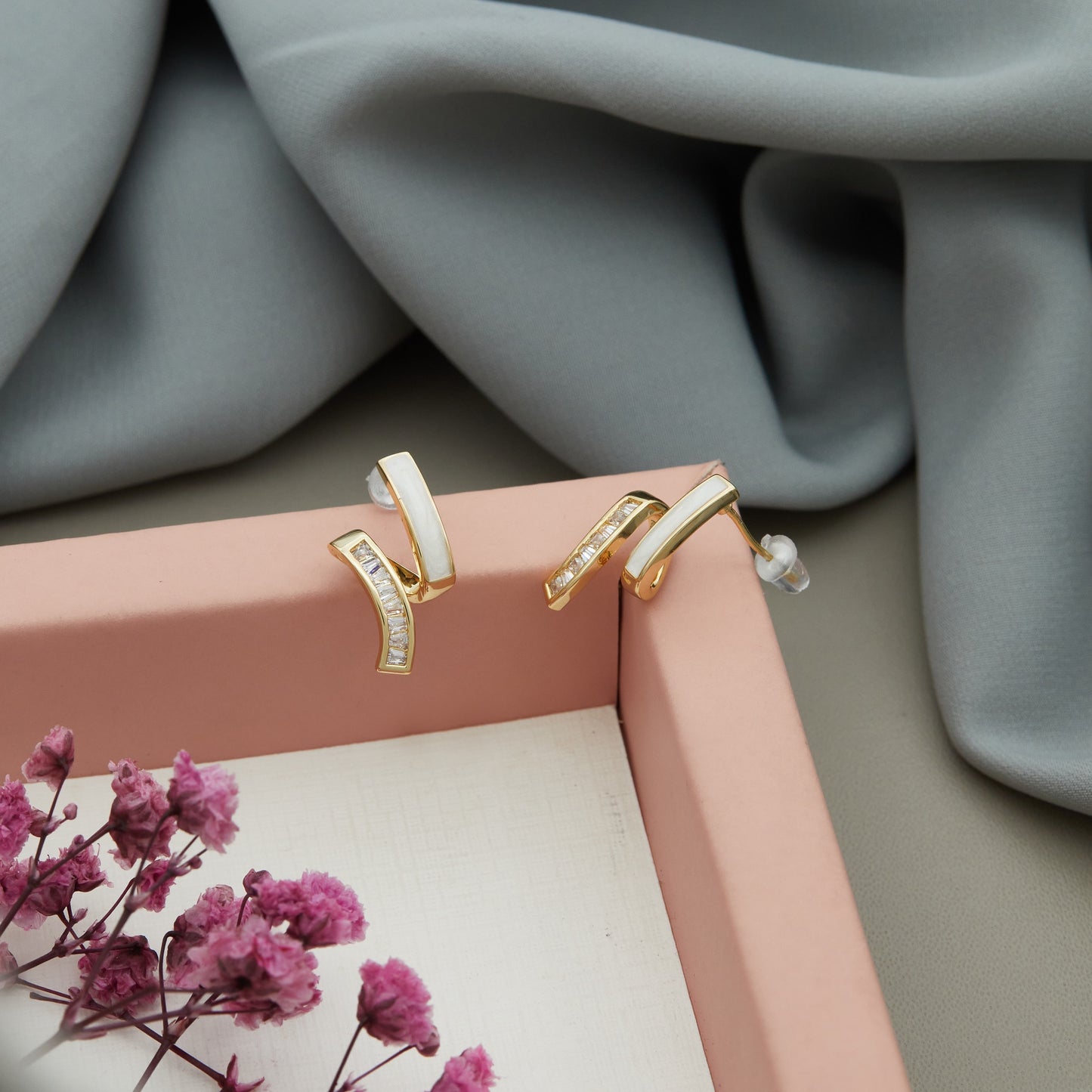 Gold Plated Luxuries Diamond Earrings GPER044