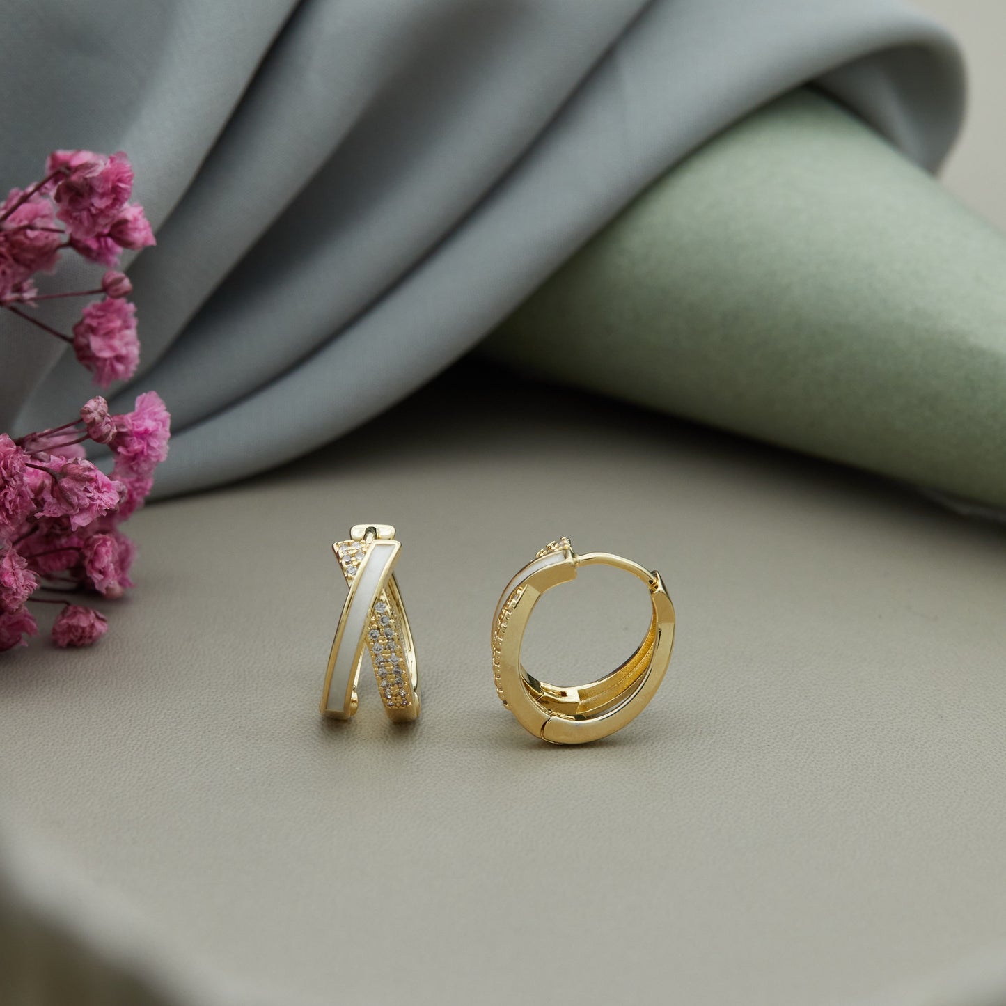 Gold Plated Luxuries Diamond Earrings GPER046