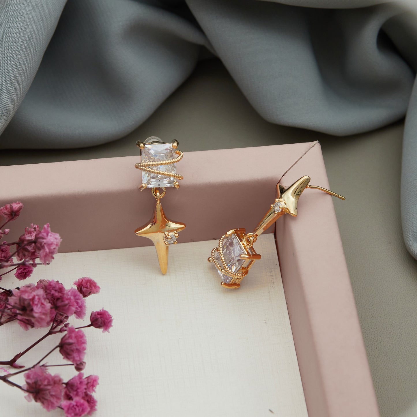 Gold Plated Luxuries Diamond Earrings GPER038