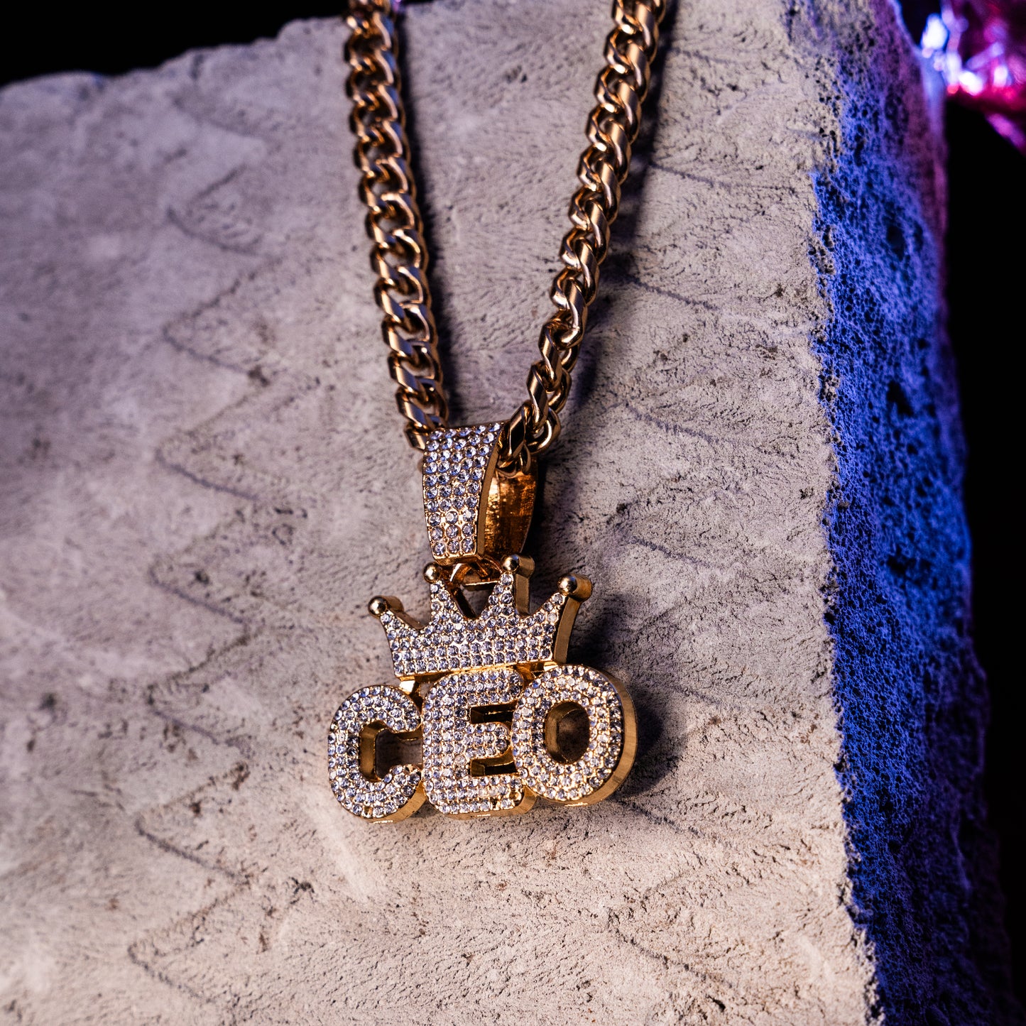 Ceo Crown Gold chain With Diamond Pedant GPCP026