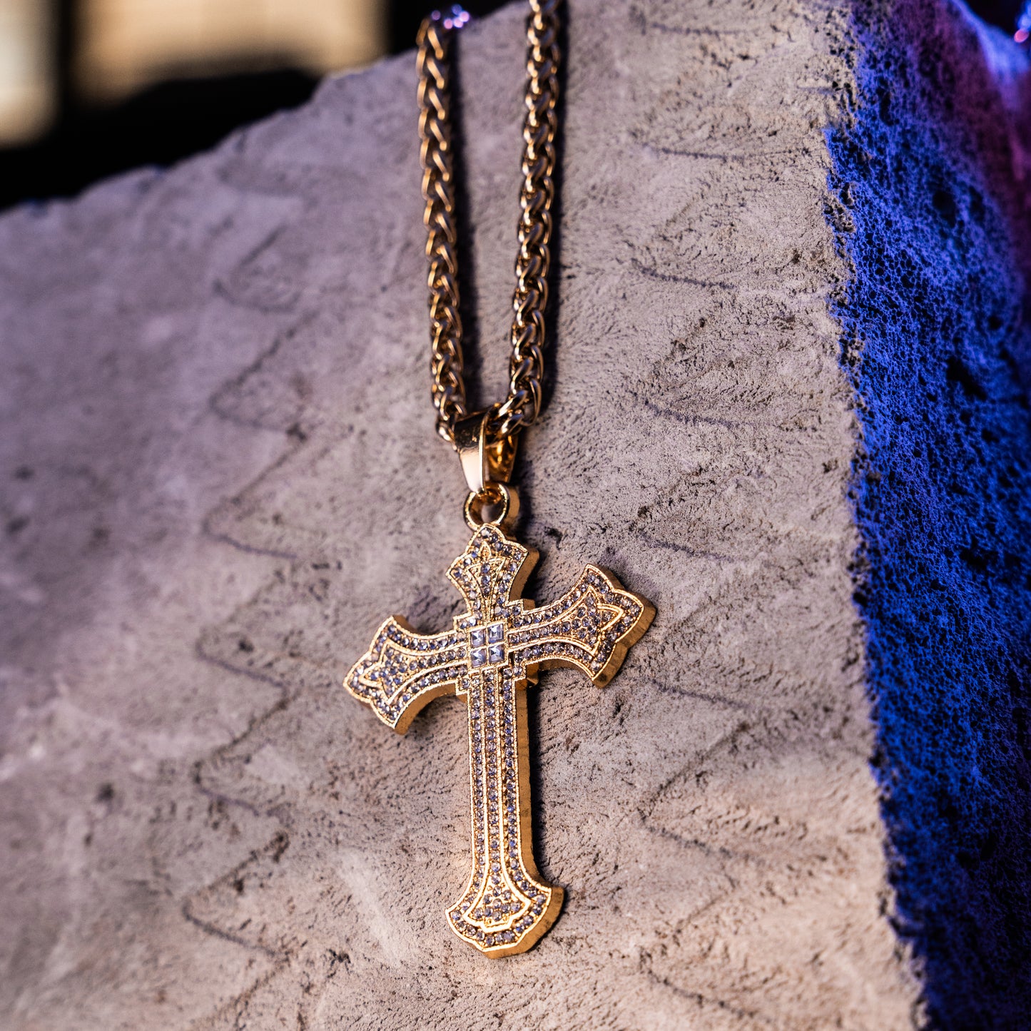 The Silver Cross chain With Diamond Pedant GPCP031