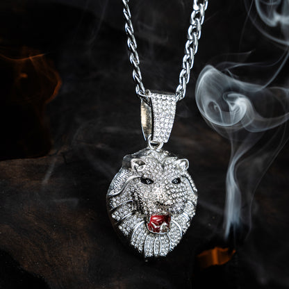 Lion King Silver chain With Diamond Pedant