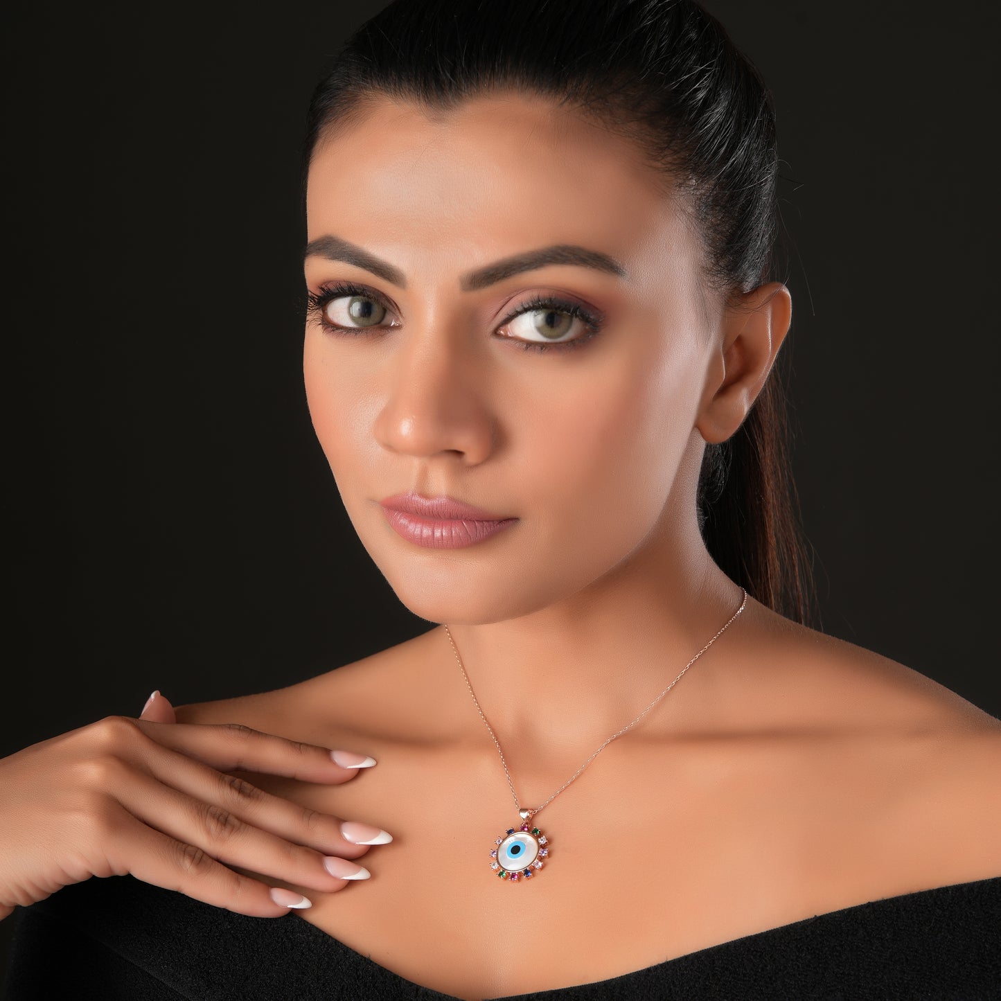 Jellyfish Evil Eye Women's chain And Pedant