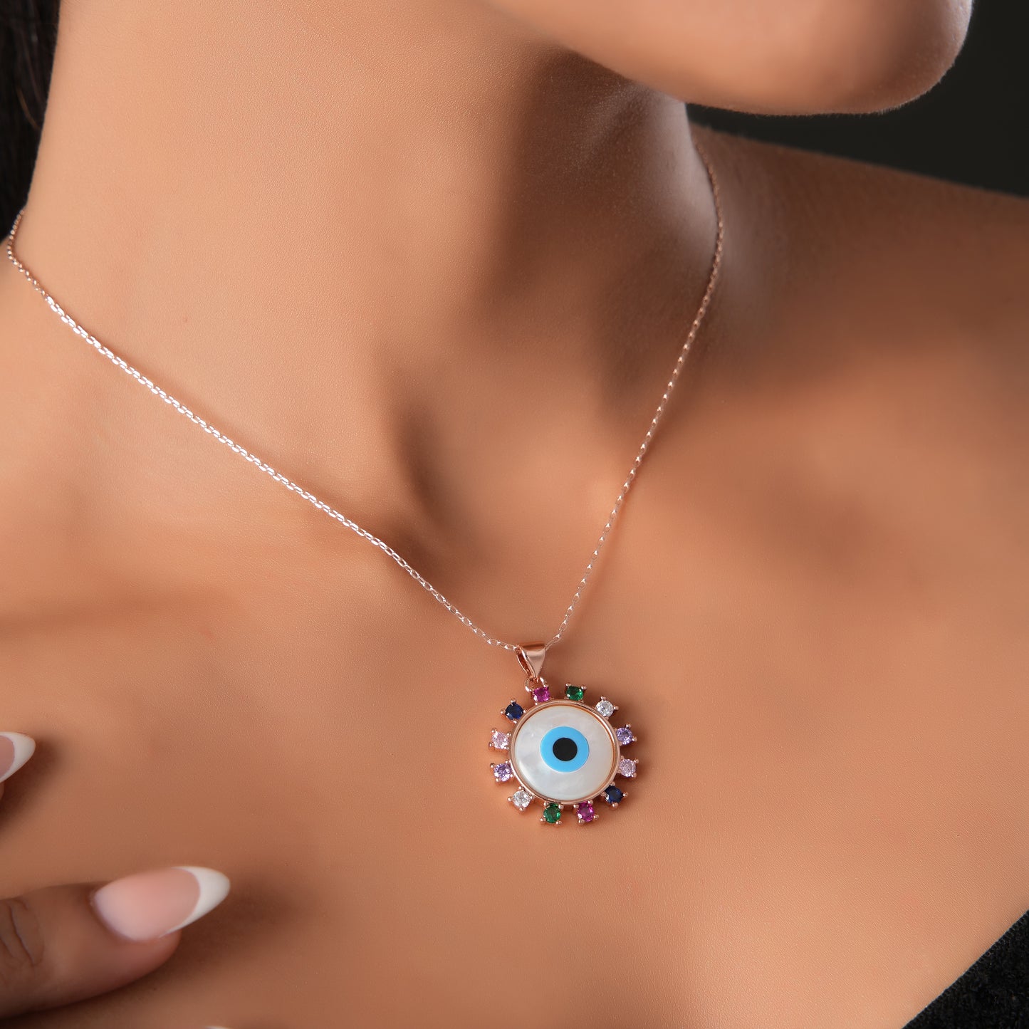 Jellyfish Evil Eye Women's chain And Pedant