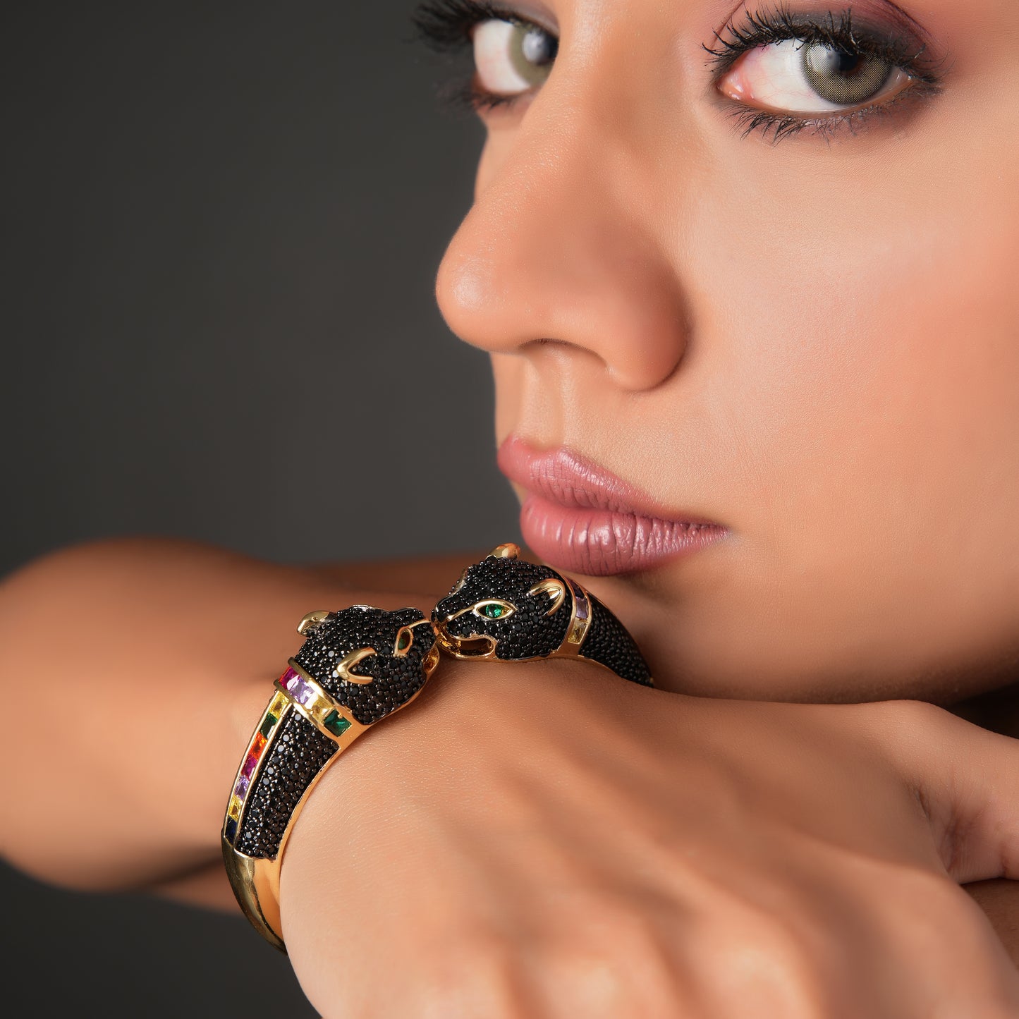 Black Leopard Luxuries Gold Kada