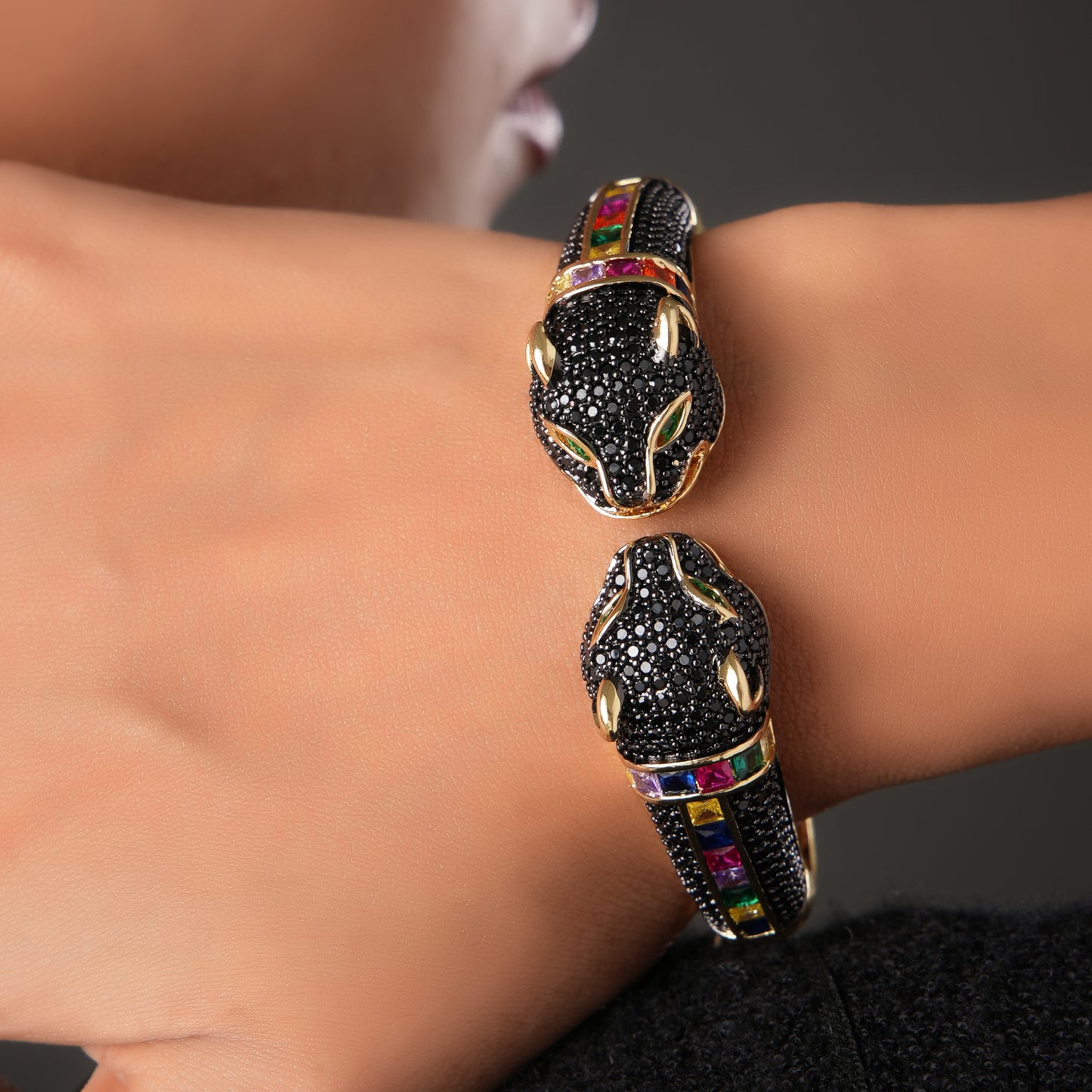 Black Leopard Luxuries Gold Kada