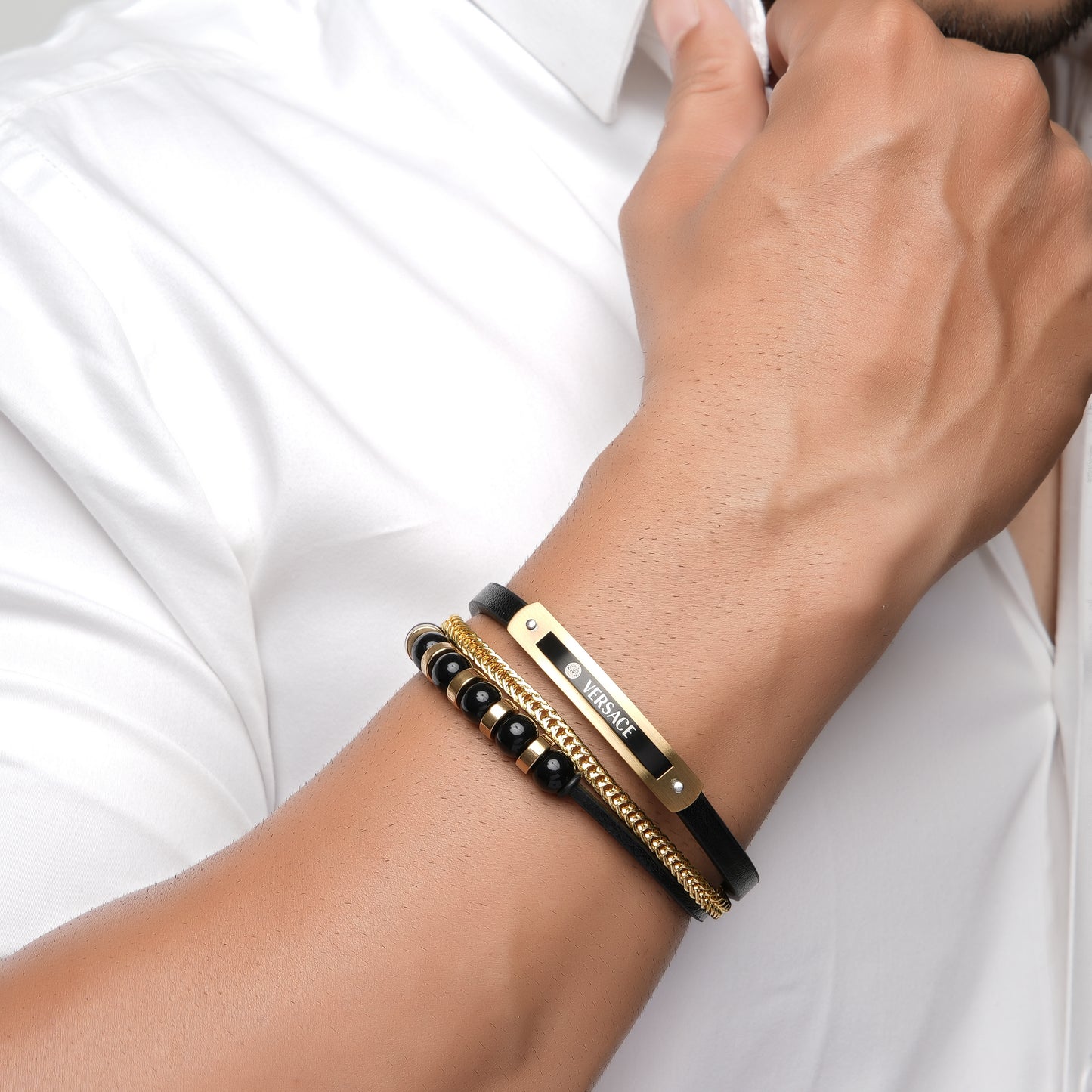 Vulcano Rosegold Multilayer Leather Bracelet