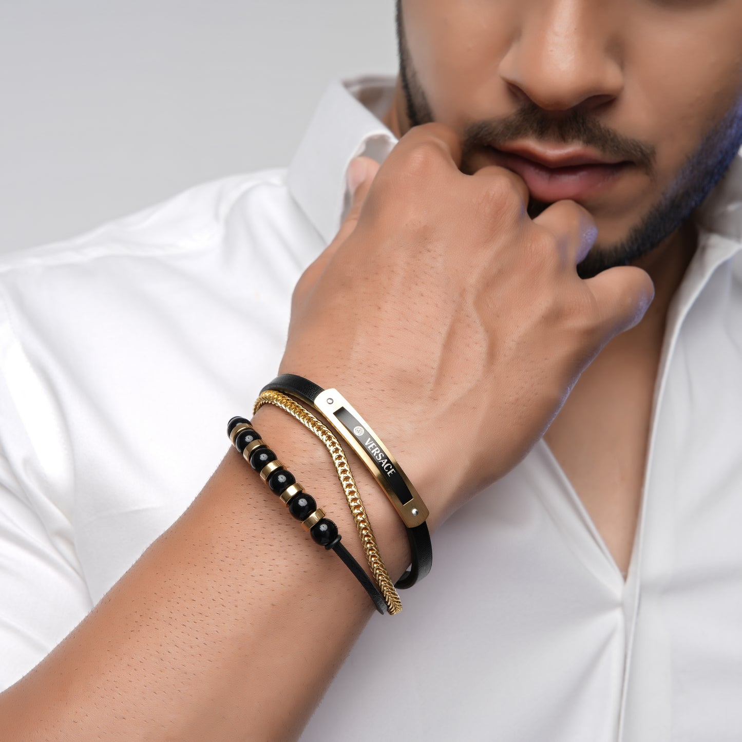 Vulcano Rosegold Multilayer Leather Bracelet
