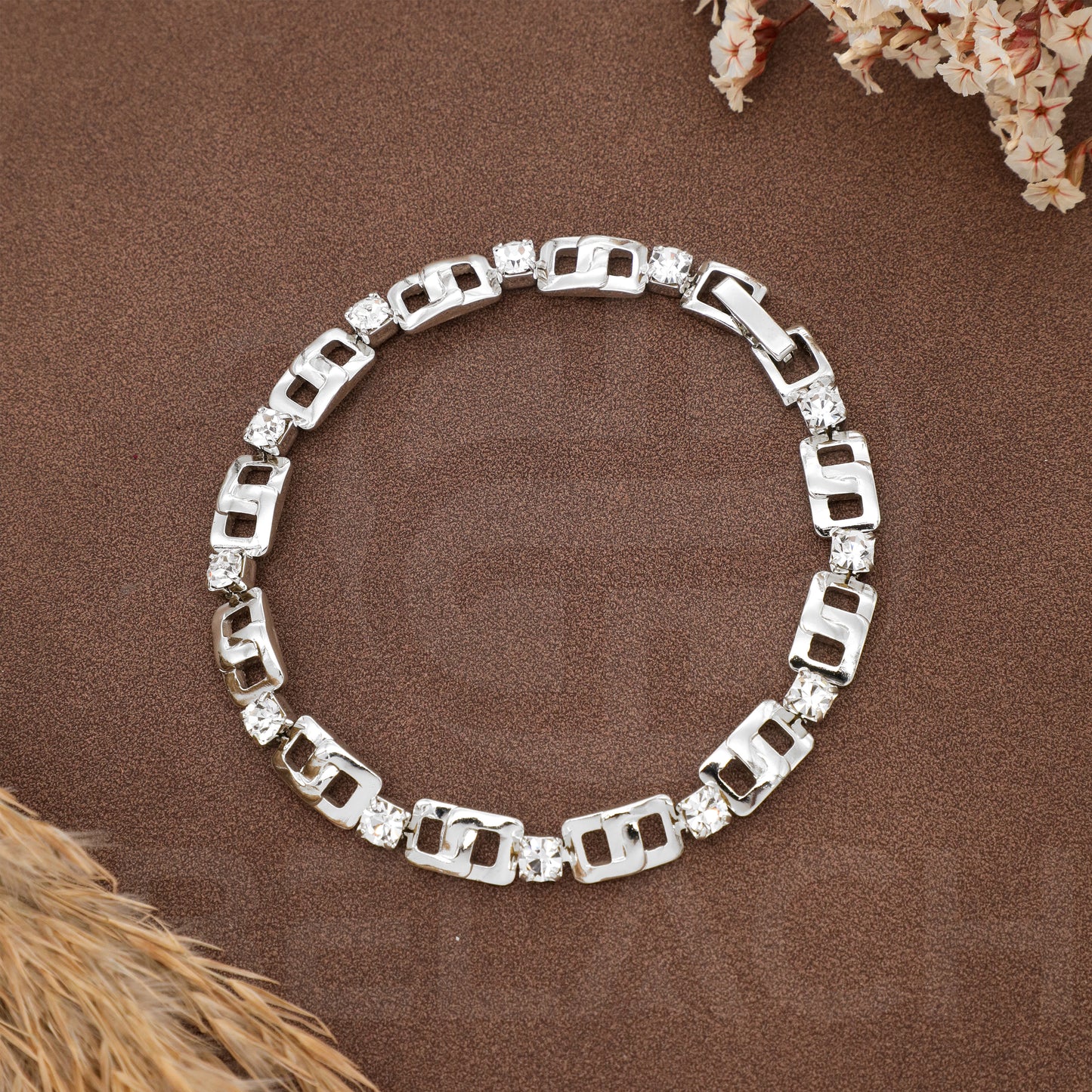 SILVER PLATED LUXURIES DIAMOND BRACELATE SPDB002