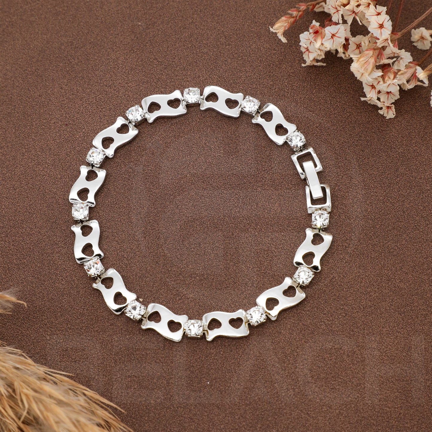 SILVER PLATED LUXURIES DIAMOND BRACELATE SPDB014