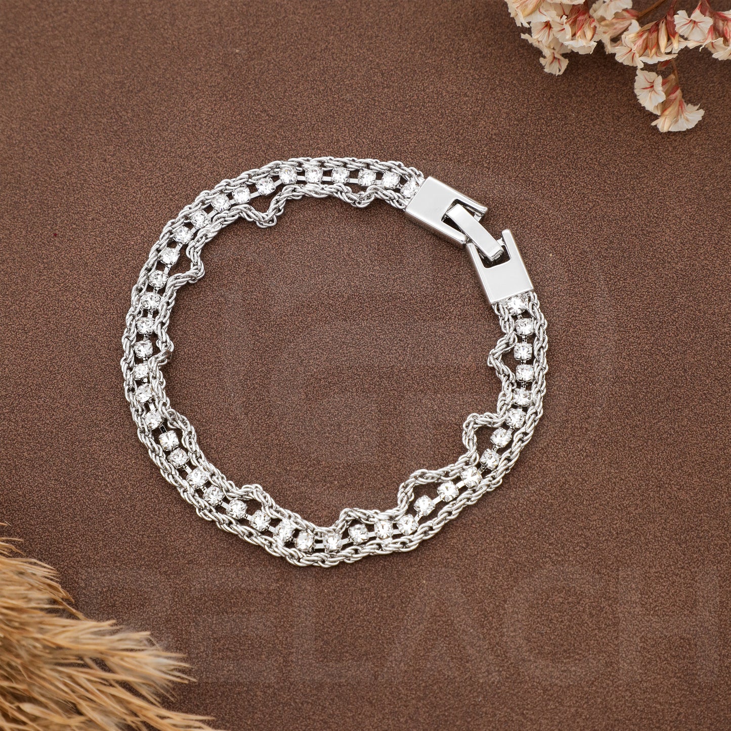 SILVER PLATED LUXURIES DIAMOND BRACELATE SPDB022