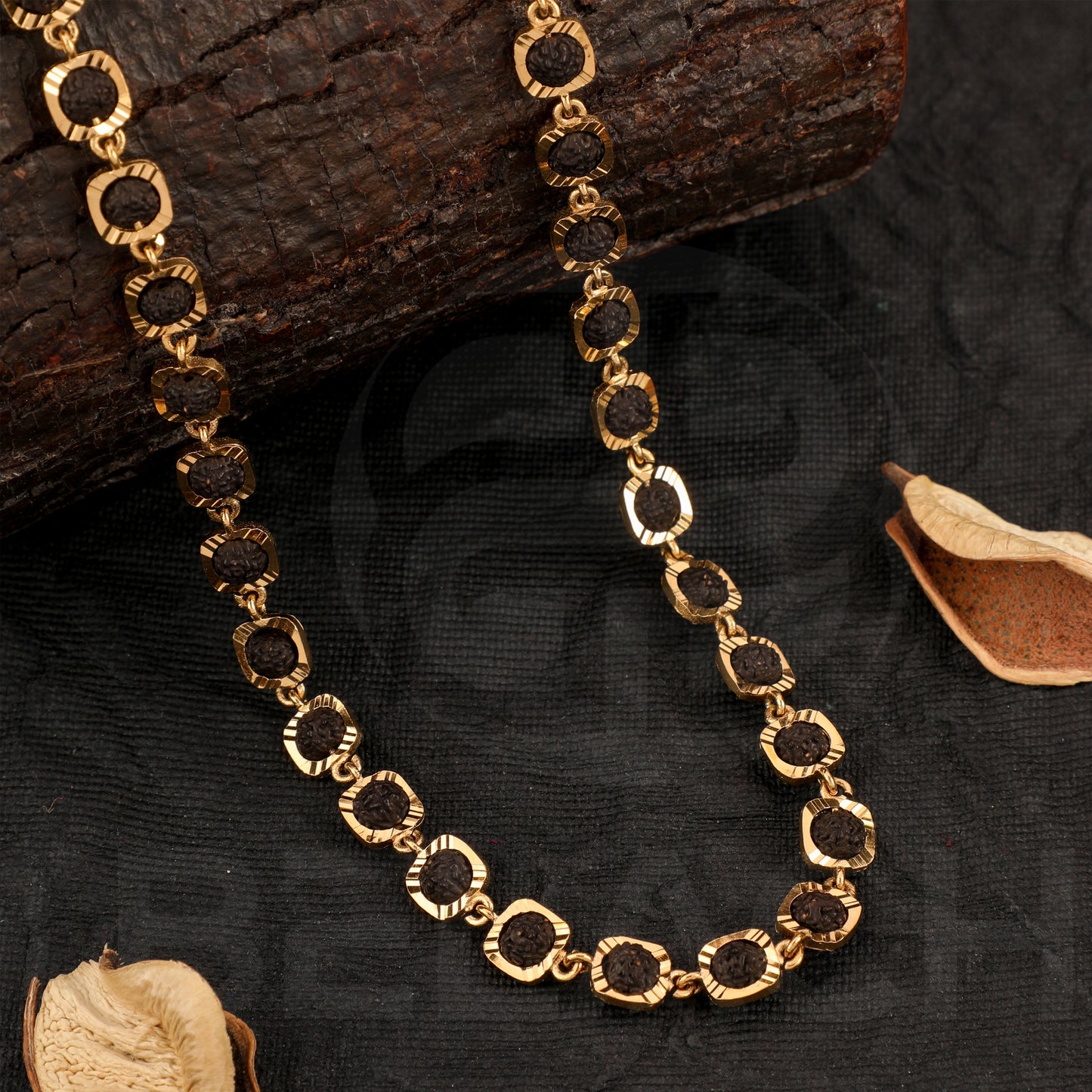 GOLD COLOUR CLAPPING RUDRAKSHA MALA GPRM002