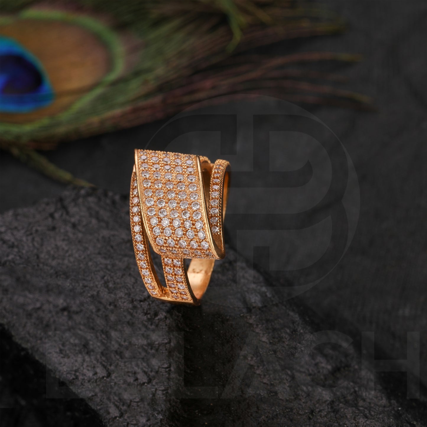 GOLD PLATED DIAMOND RING GPDR014