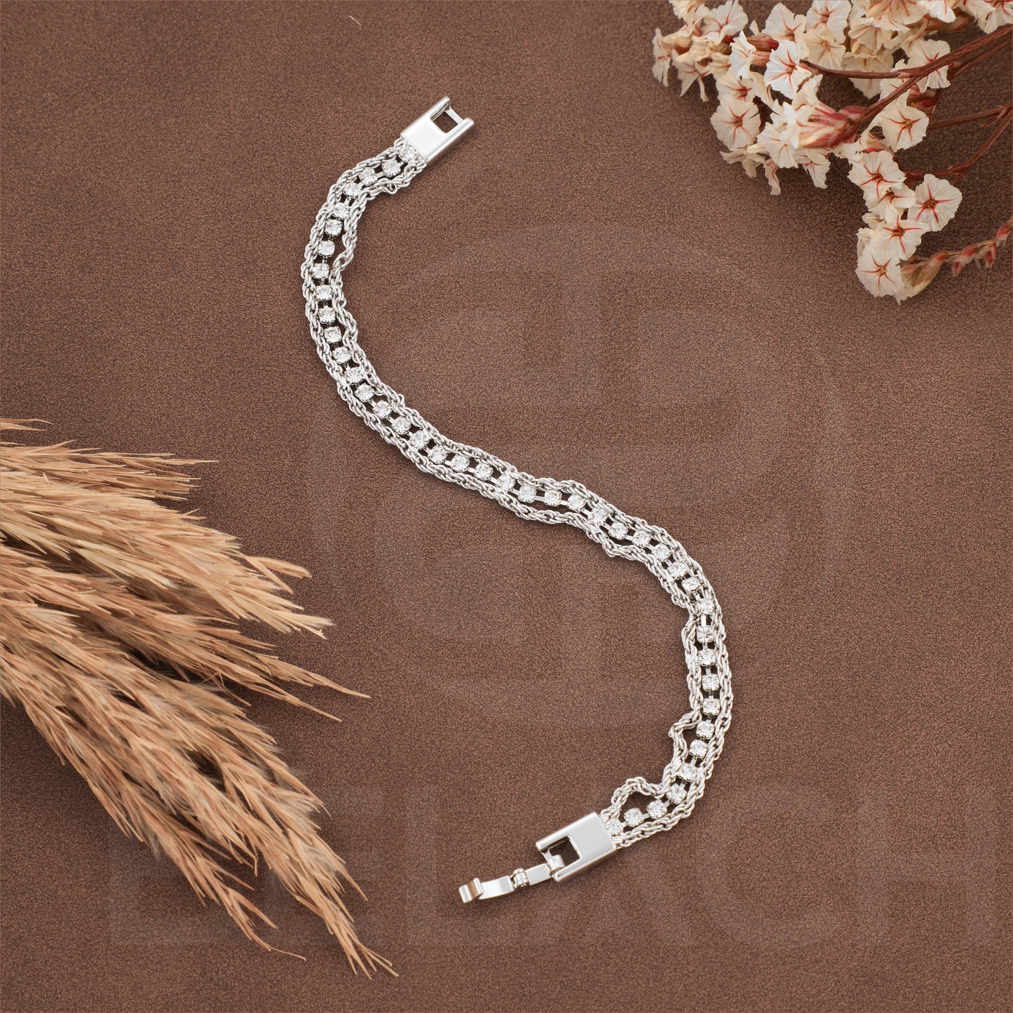 SILVER PLATED LUXURIES DIAMOND BRACELATE SPDB022