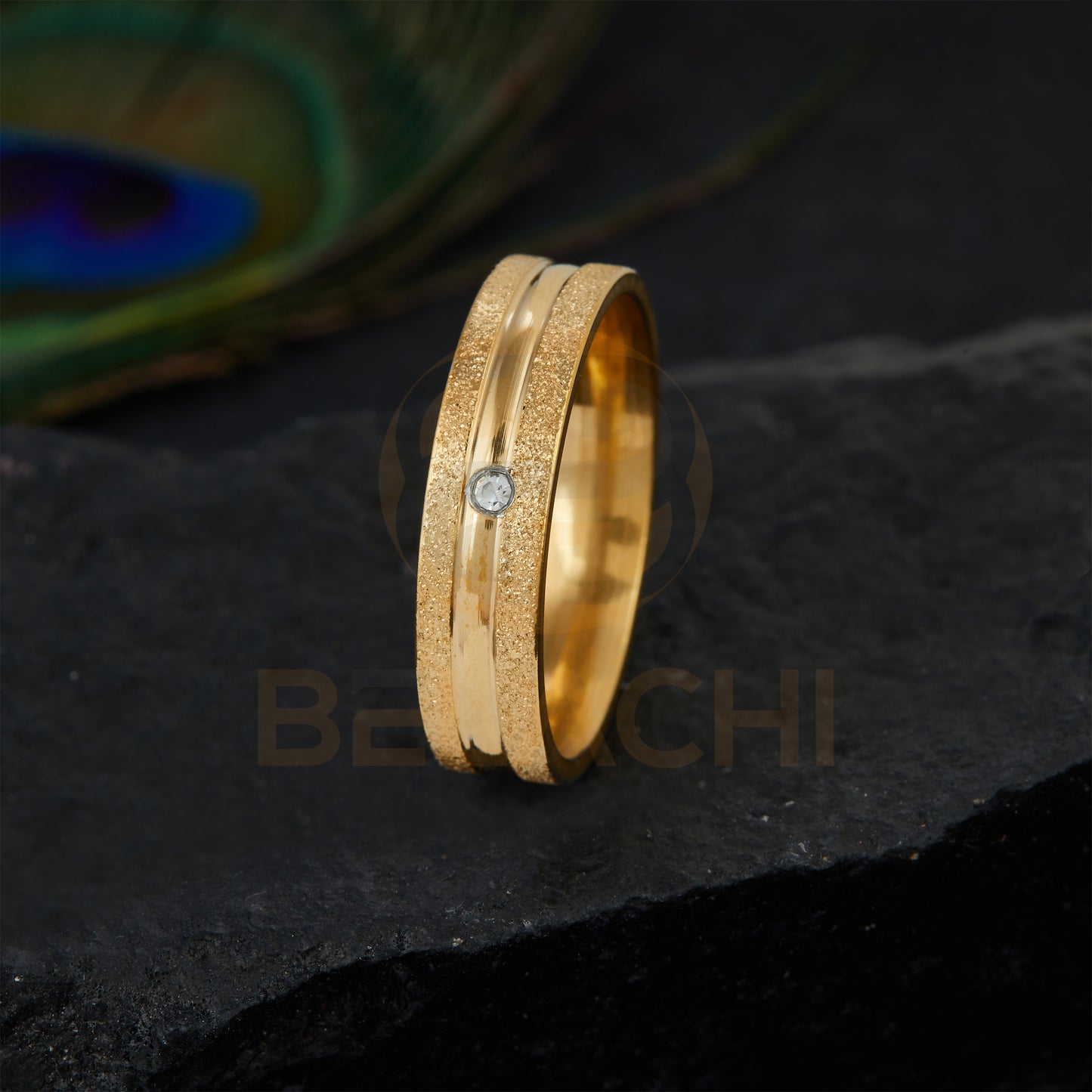GOLD PLATED SINGLE DIAMOND RING GPSDR051