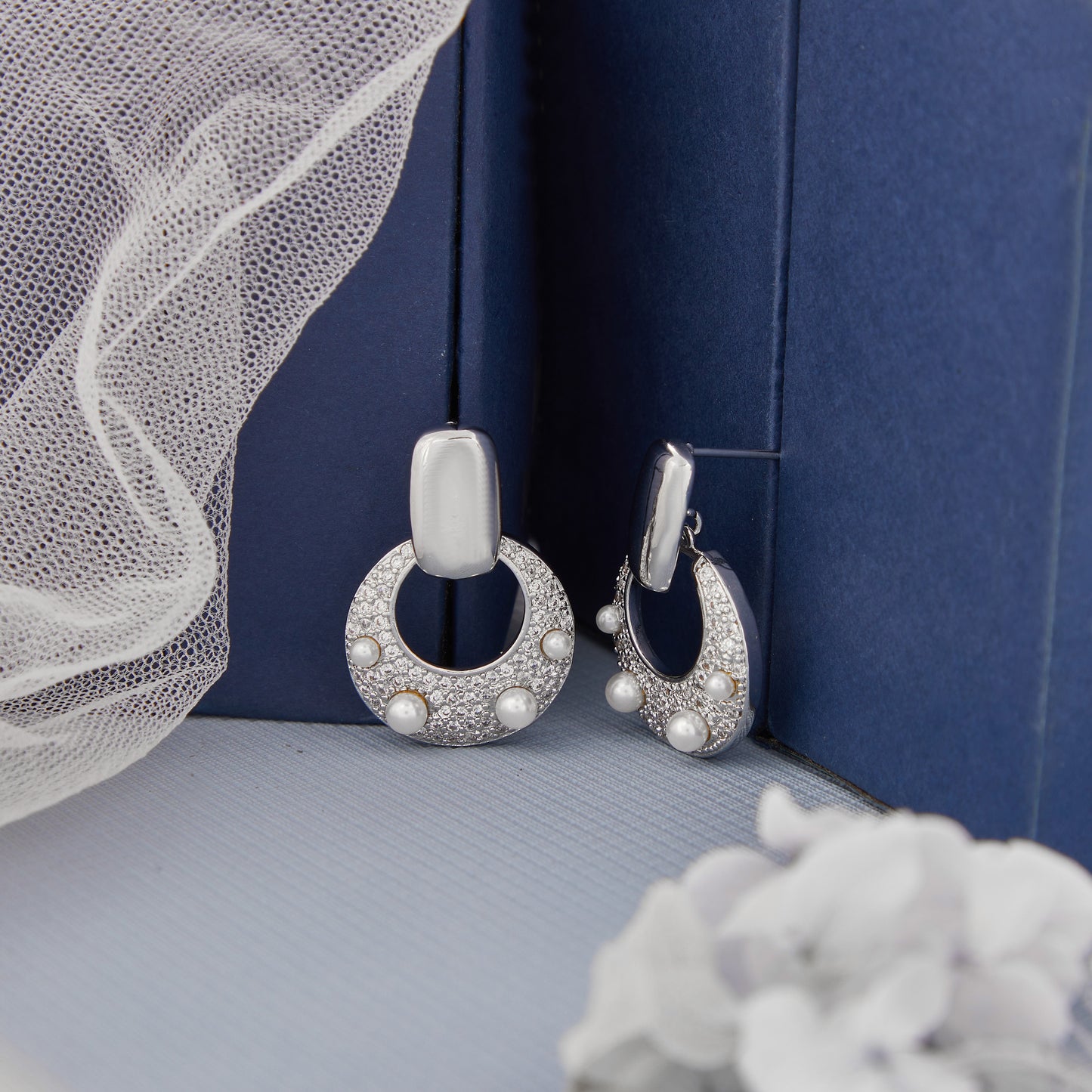 Silver Plated Luxuries Diamond Earrings GPER040