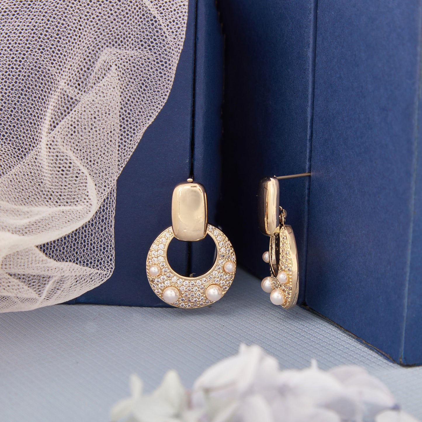 Gold Plated Luxuries Diamond Earrings GPER039