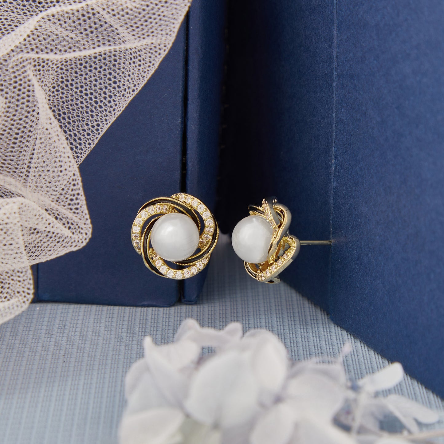Gold Plated Luxuries Diamond Earrings GPER041
