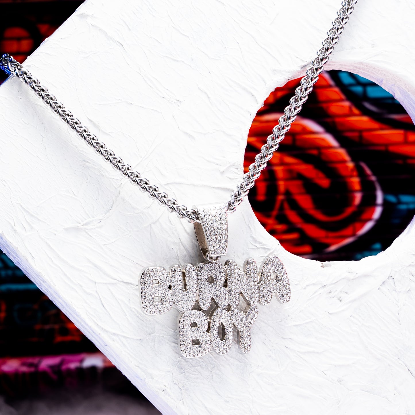Burana Boy Vibe Men's Silver chain With Diamond Pedant SPCP064