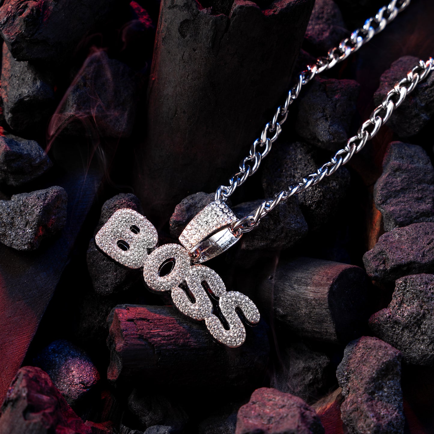 Boss Vibes Silver chain With Diamond Pedant SPCP072