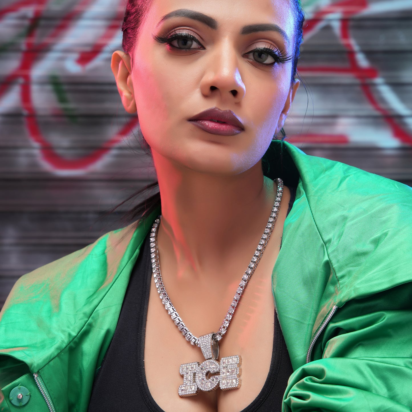Ice Cube Silver chain With Diamond Pedant