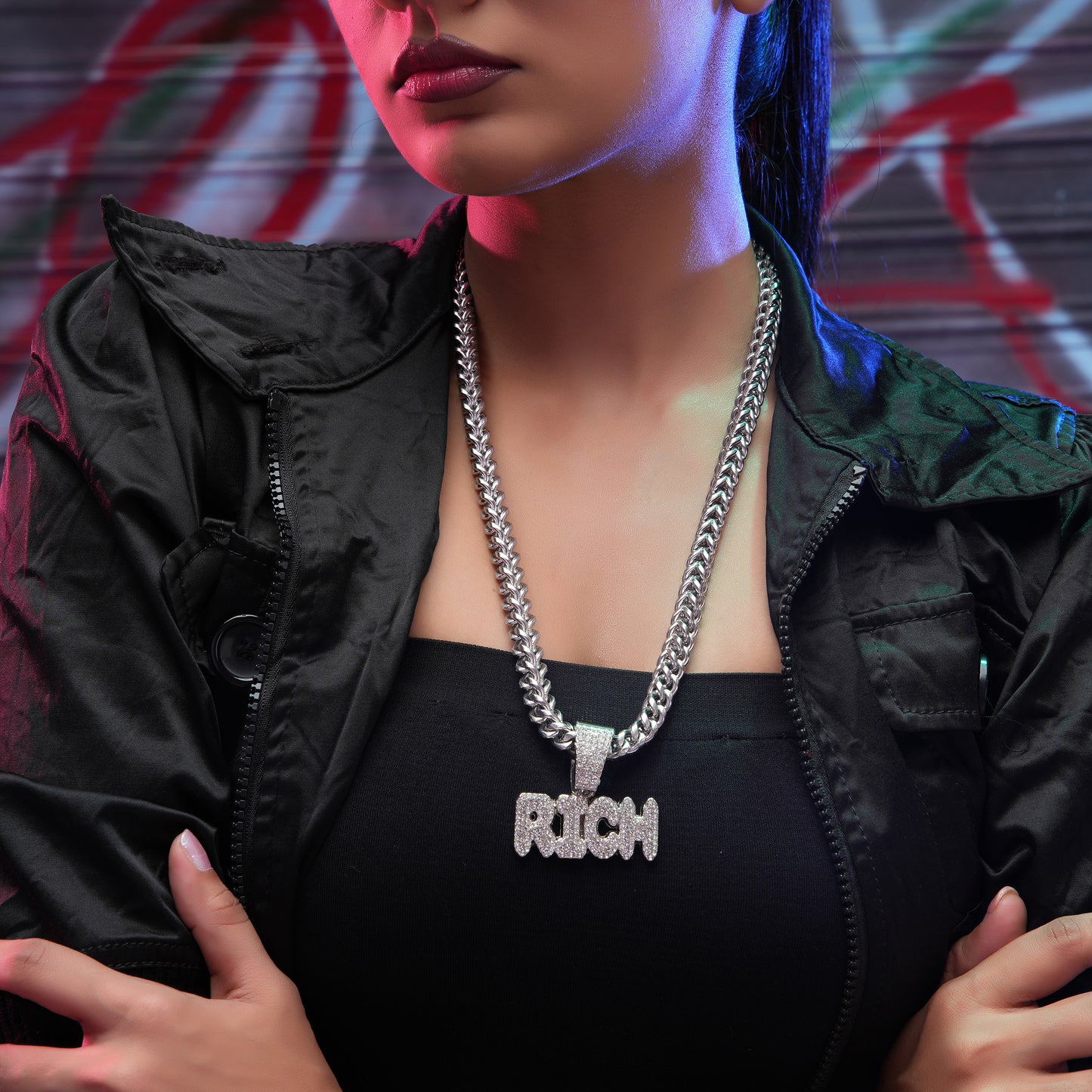 Rich Silver chain With Diamond Pedant SPCP043