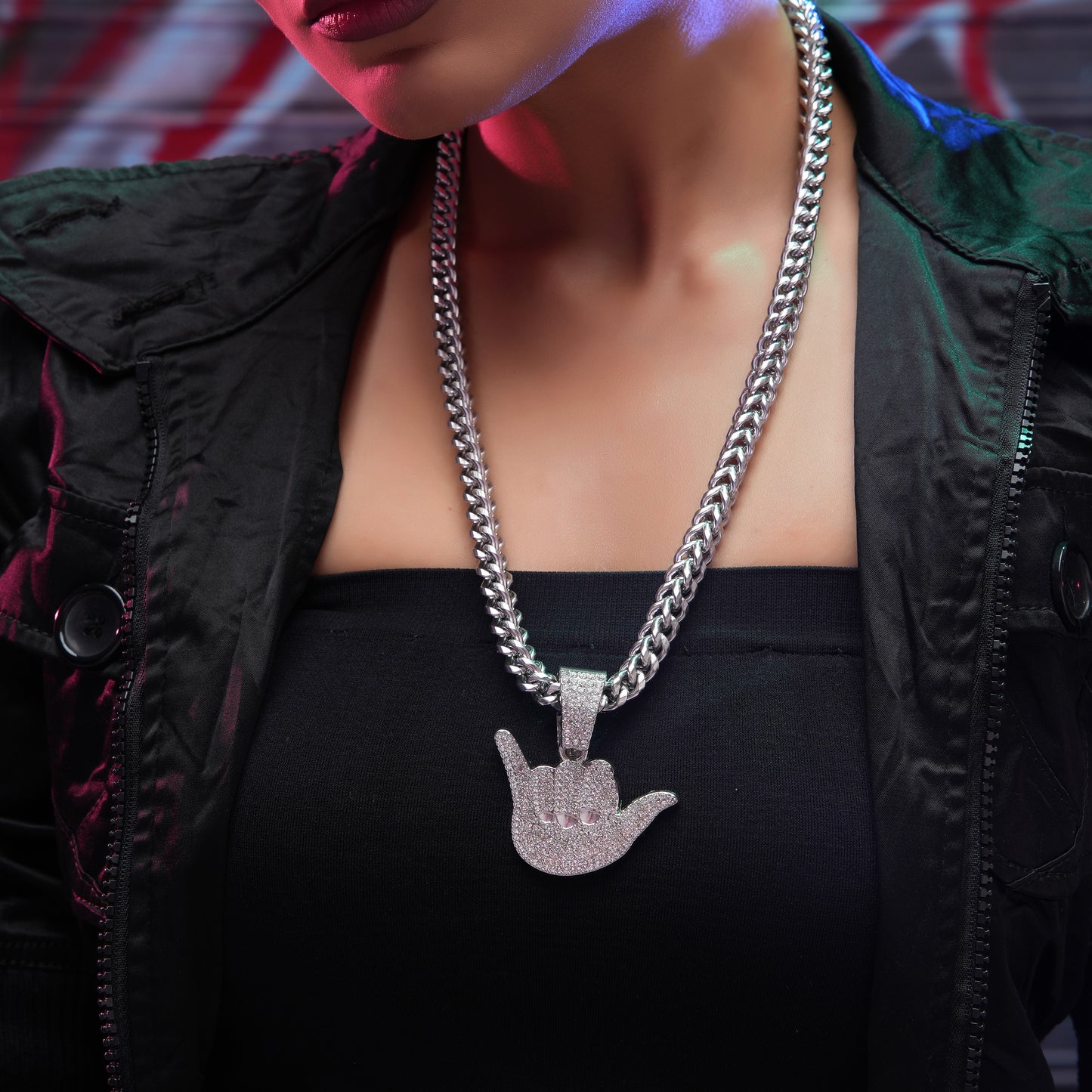Yo Yo Silver chain With Diamond Pedant SPCP069