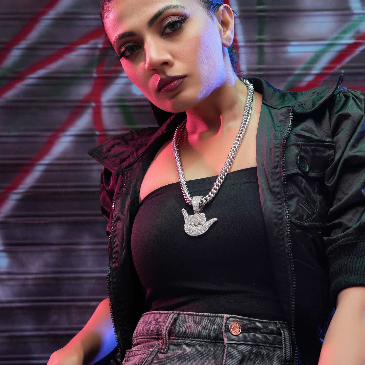 Yo Yo Silver chain With Diamond Pedant SPCP069