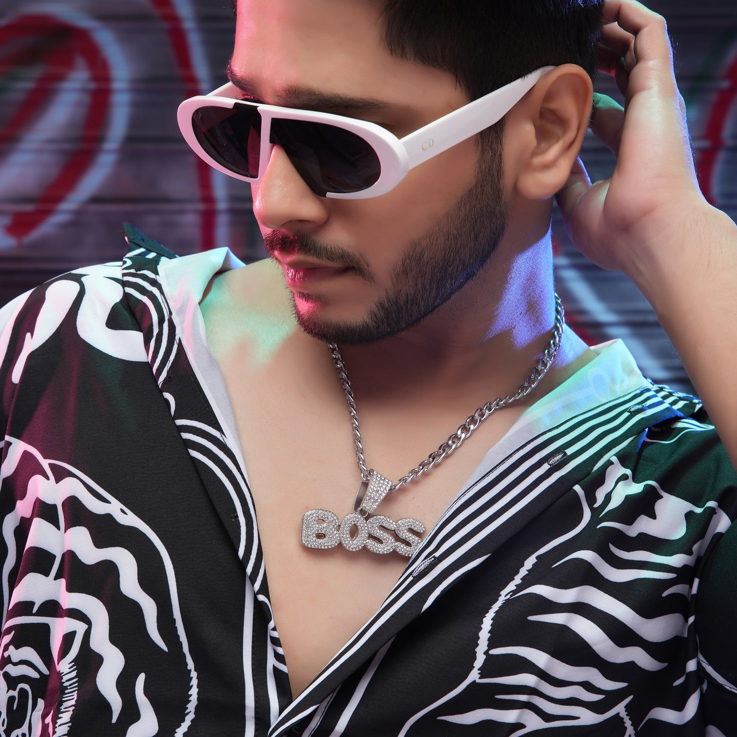 Boss Vibes Silver chain With Diamond Pedant SPCP072