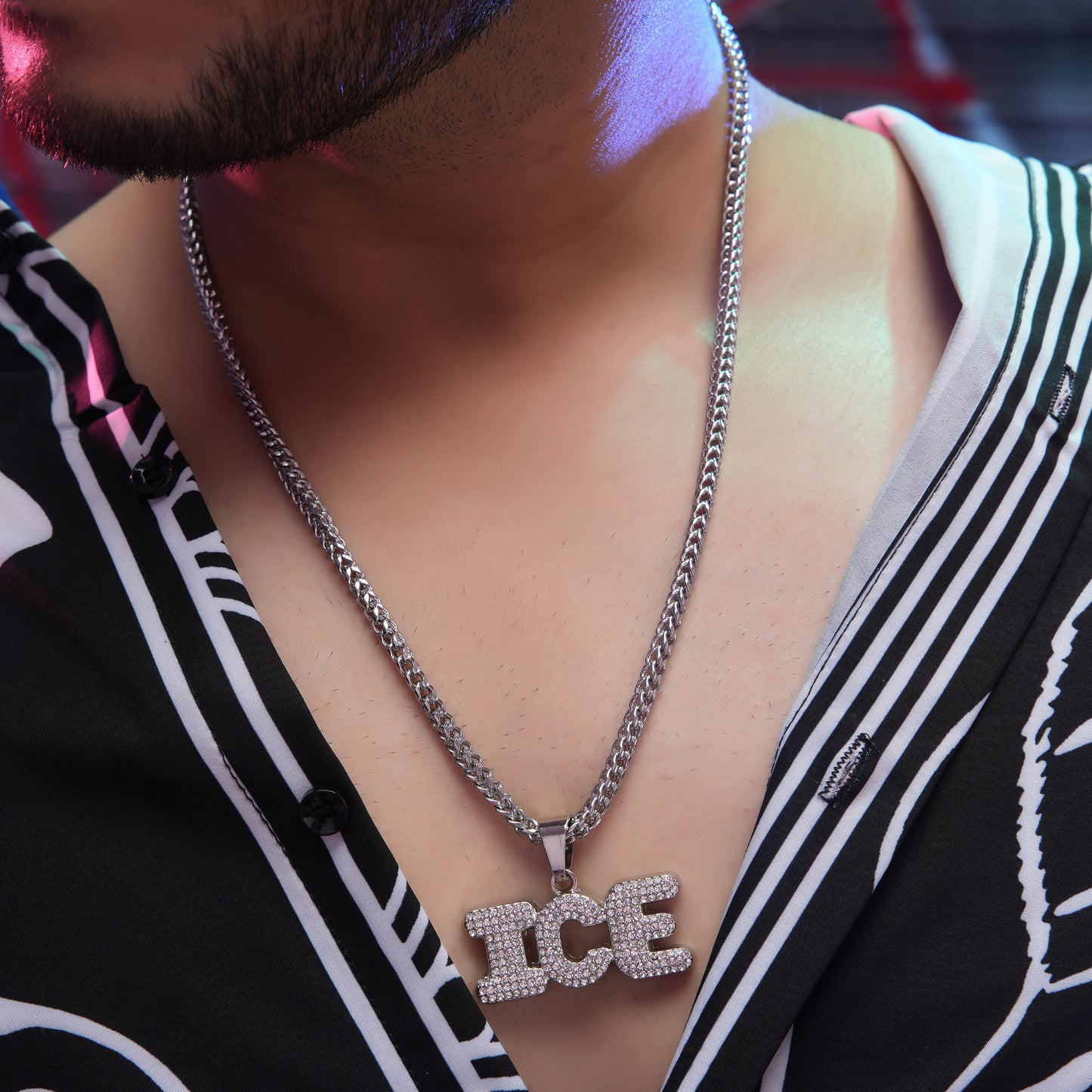 Ice Spice Silver chain With Diamond Pedant
