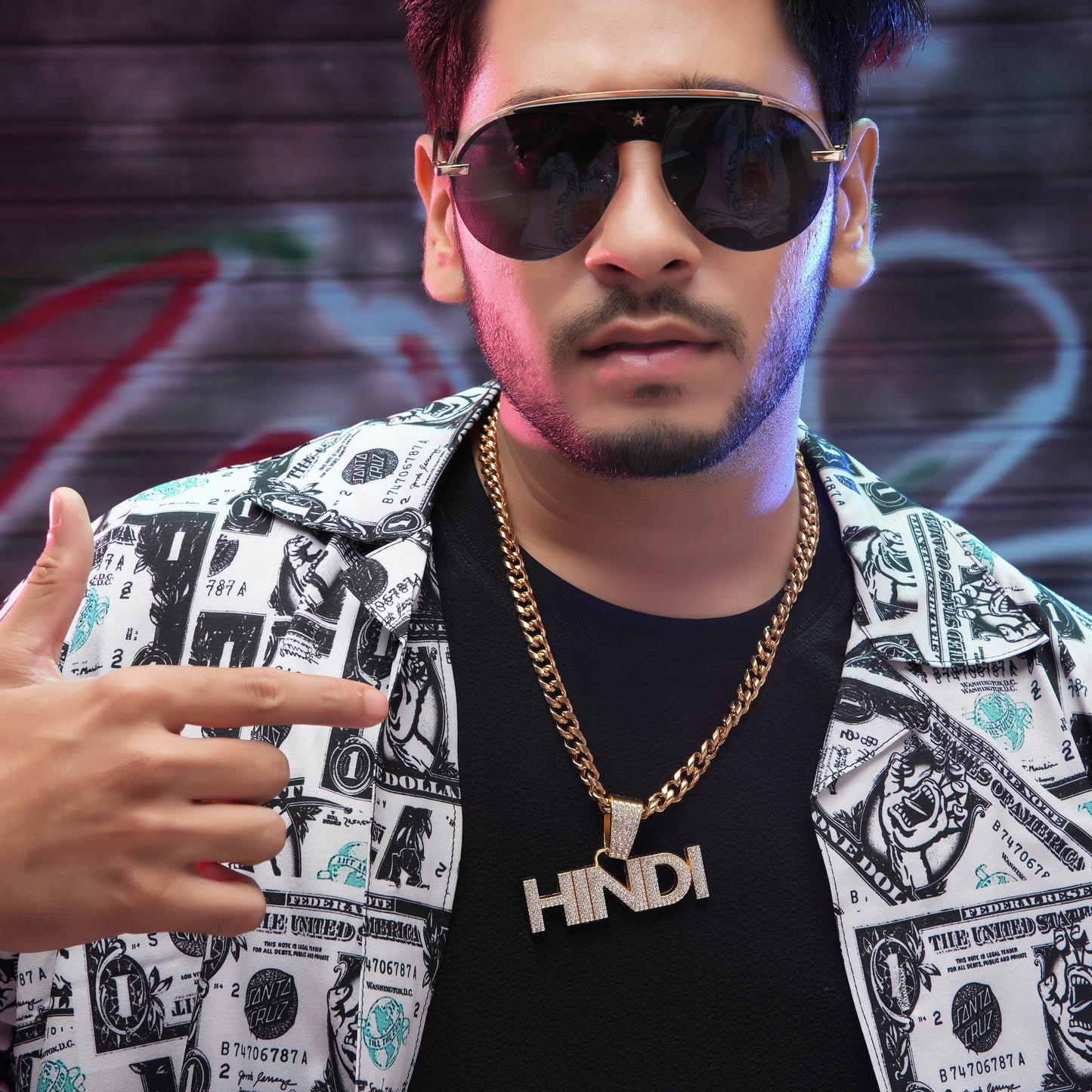 Hindi Vibe Gold chain With Diamond Pedant