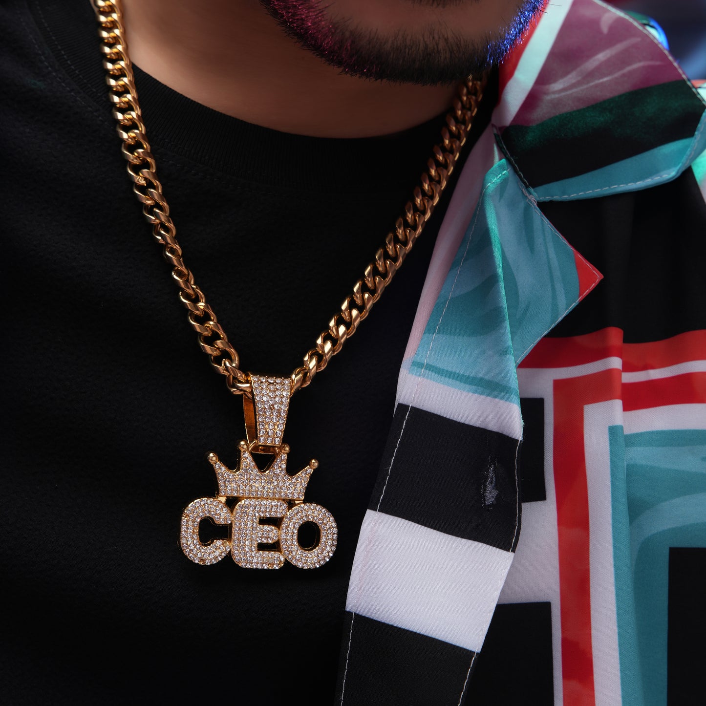Ceo Crown Gold chain With Diamond Pedant GPCP026