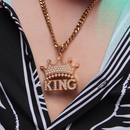 King Of Town Gold chain With Diamond Pedant