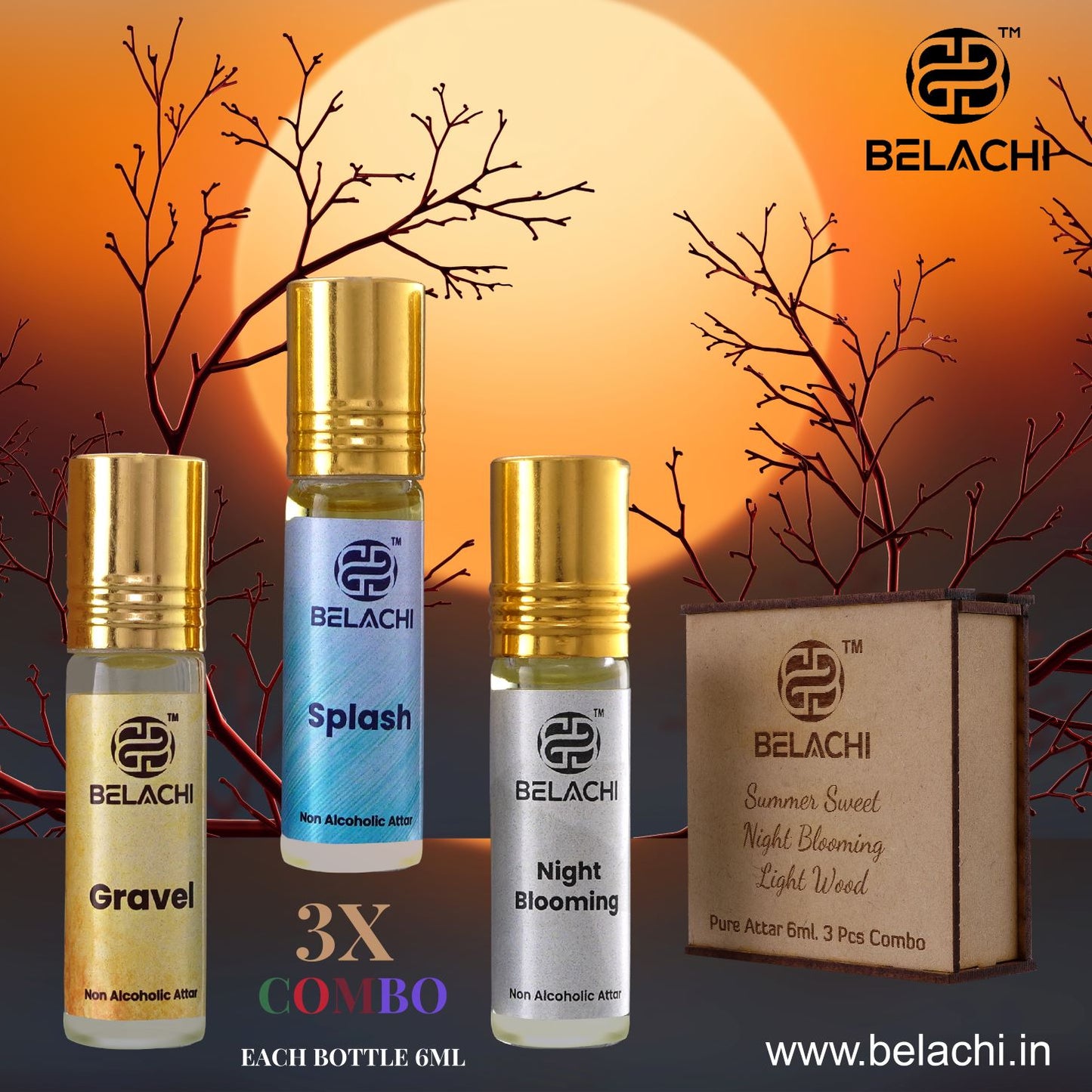 Belachi Limited Edition Attar Combo Pack Of Three