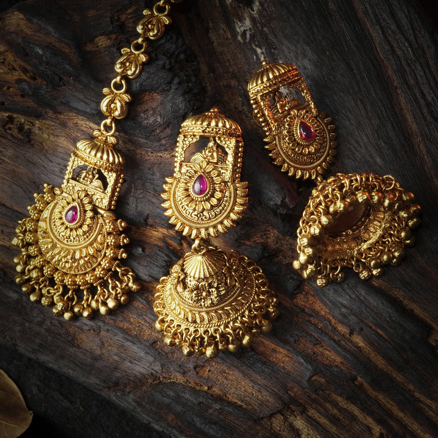 PALAKHI MAROON STONE BRIDAL JEWELLERY