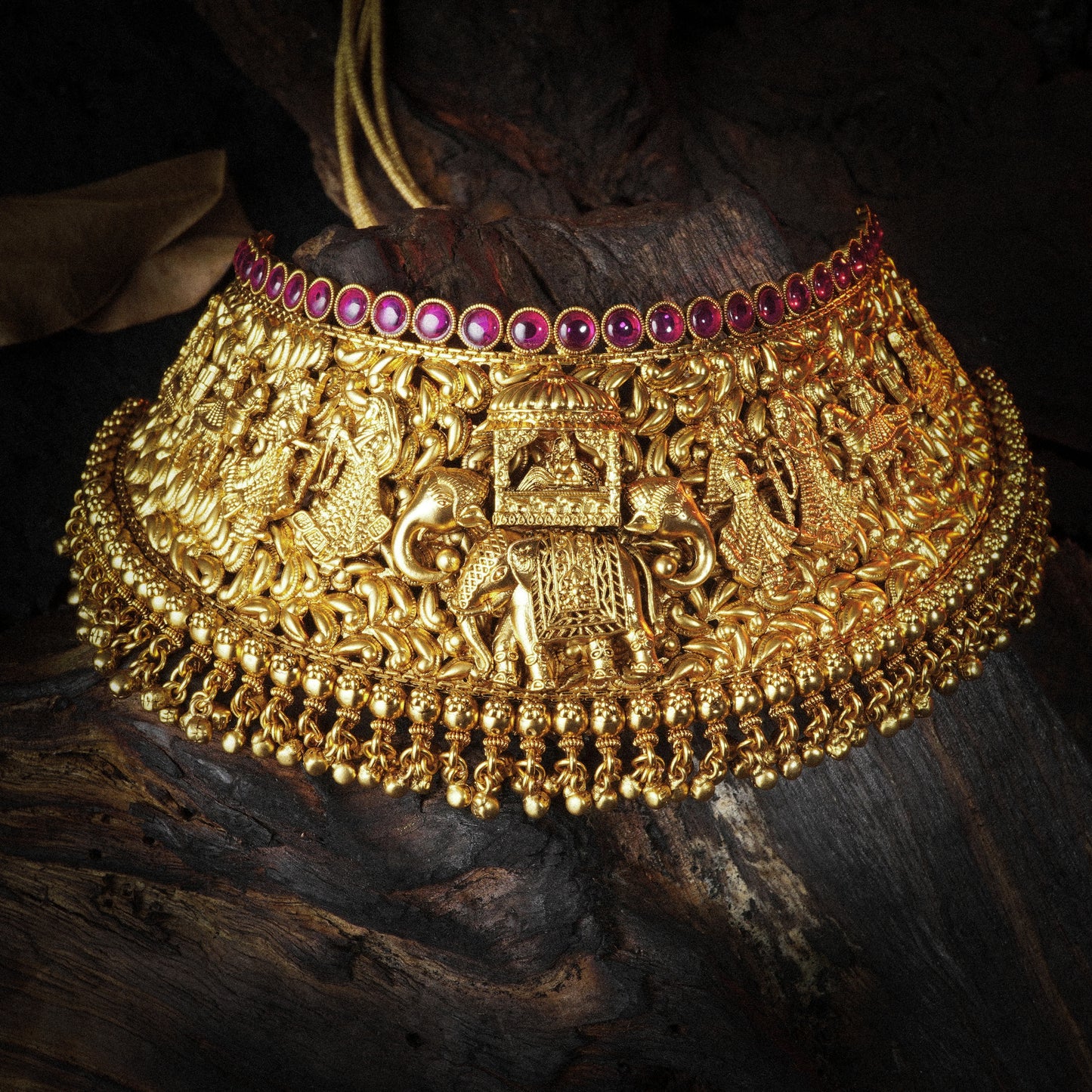 PALAKHI MAROON STONE BRIDAL JEWELLERY