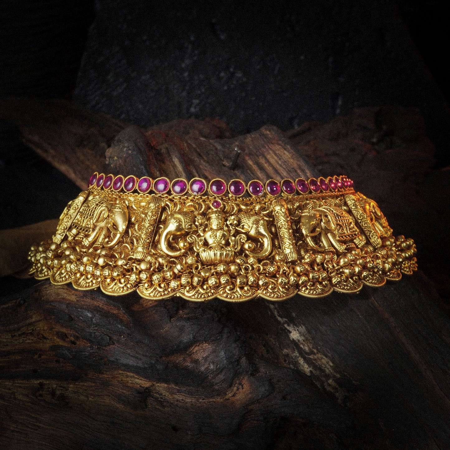NETRI MAROON STONE BRIDAL JEWELLERY