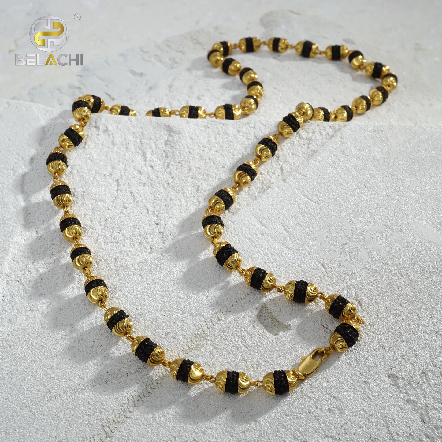 GOLD COLOUR CLAPPING RUDRAKSHA MALA 108