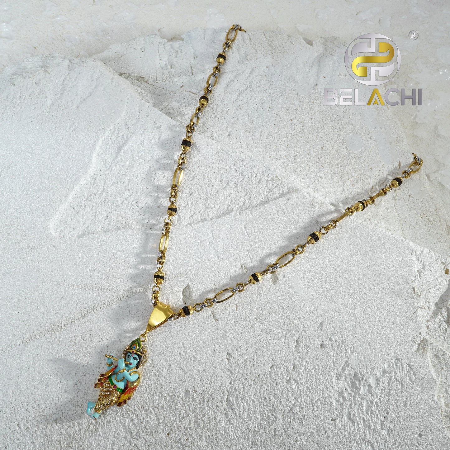 RUDRAKSHA MALA WITH FANCY KRISHNA PENDANT