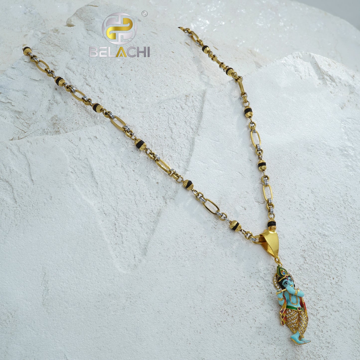 RUDRAKSHA MALA WITH FANCY KRISHNA PENDANT