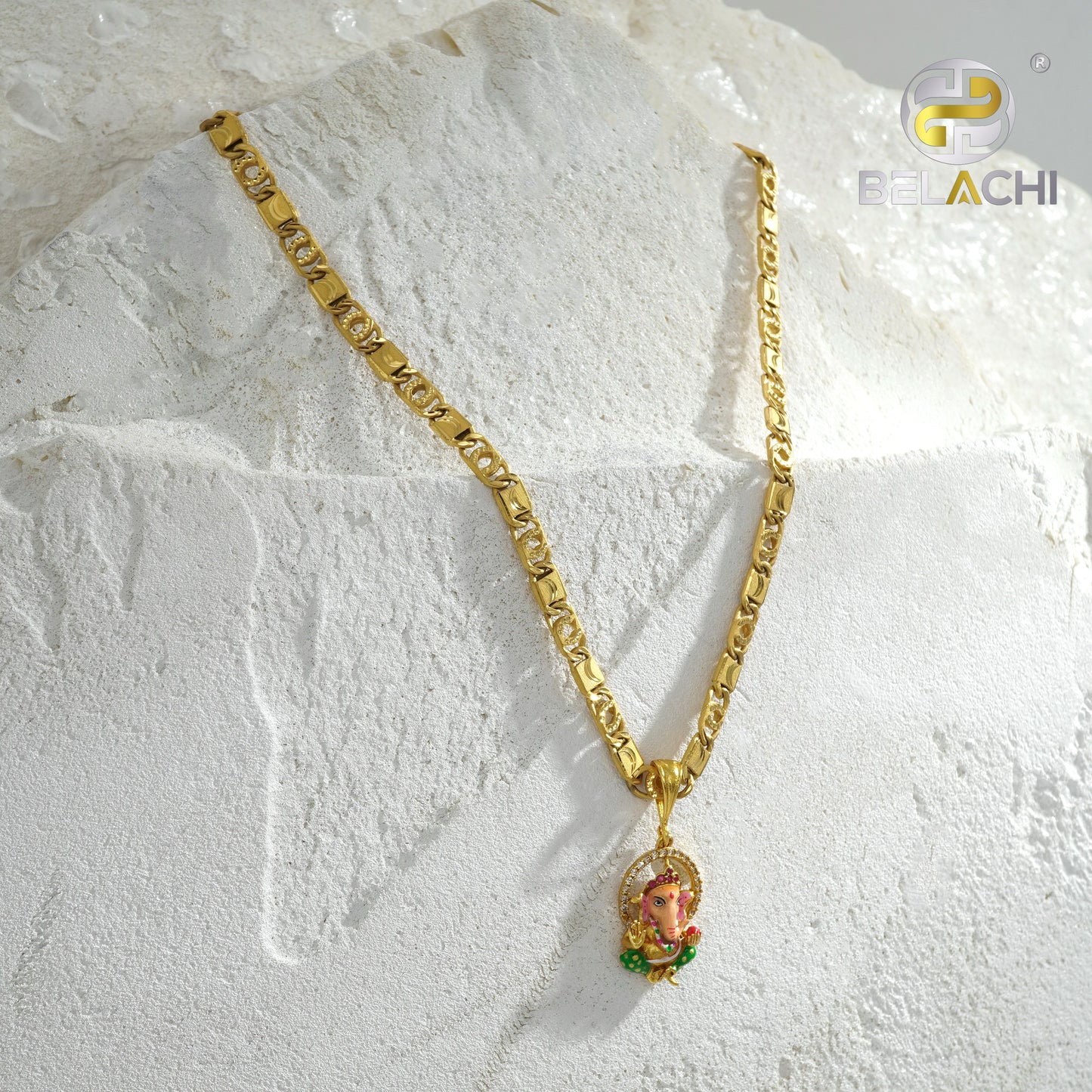 Gold Chain With Fancy Ganesha Pendant